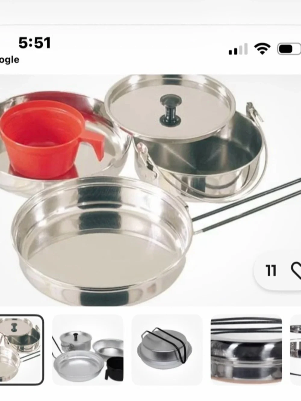 5 Piece Mess Kit Aluminium Scout Cadet Campfire Camping Cook Set...